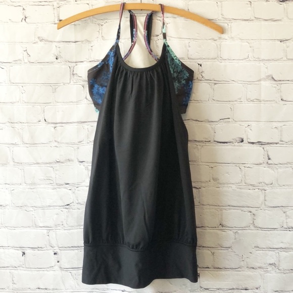 Lululemon No Limits Tank Black/Petal Pop Multi Sz 4 - Picture 6 of 13